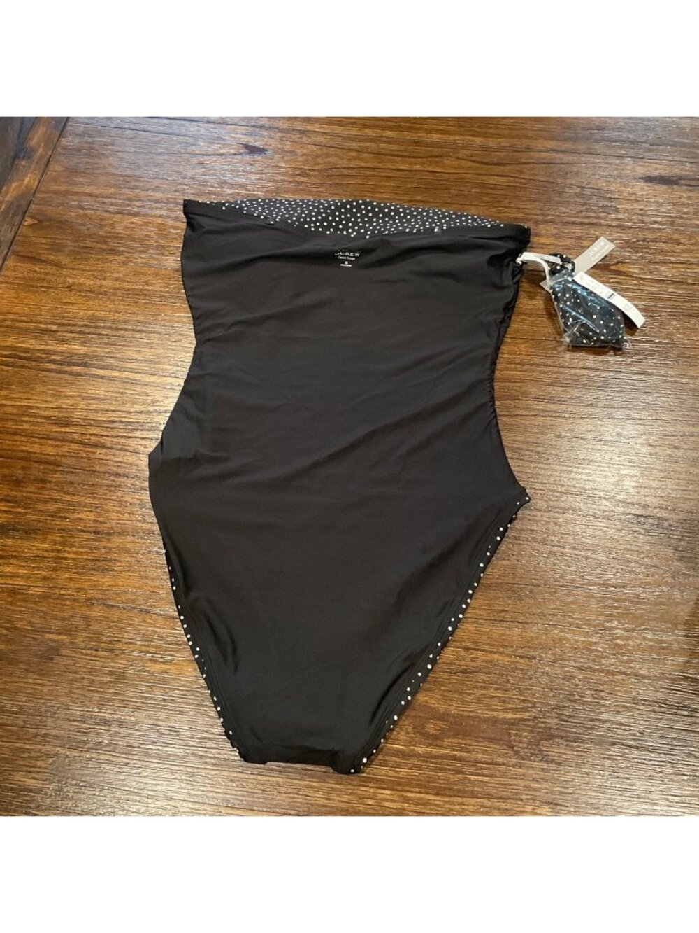 NWT J.Crew Gemma Bandeau One-Piece Swimsuit Sz 12 Black Polka Dot Classic Sculpt - Picture 13 of 14